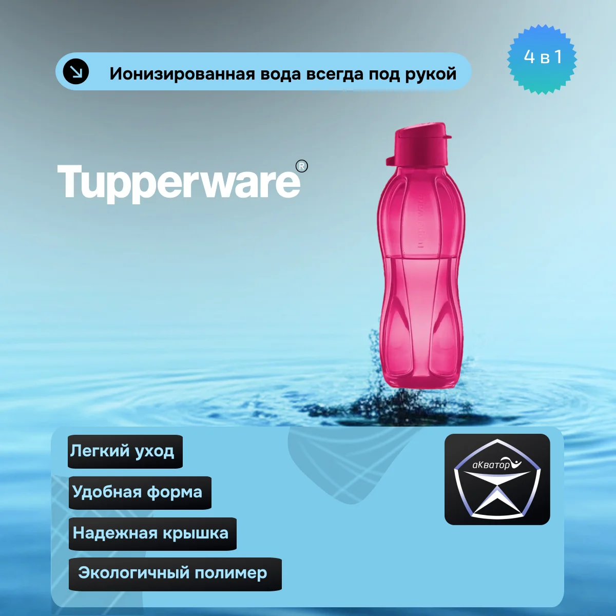 Эко-бутылка Малиновая